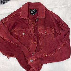 BDG cropped red denim jacket